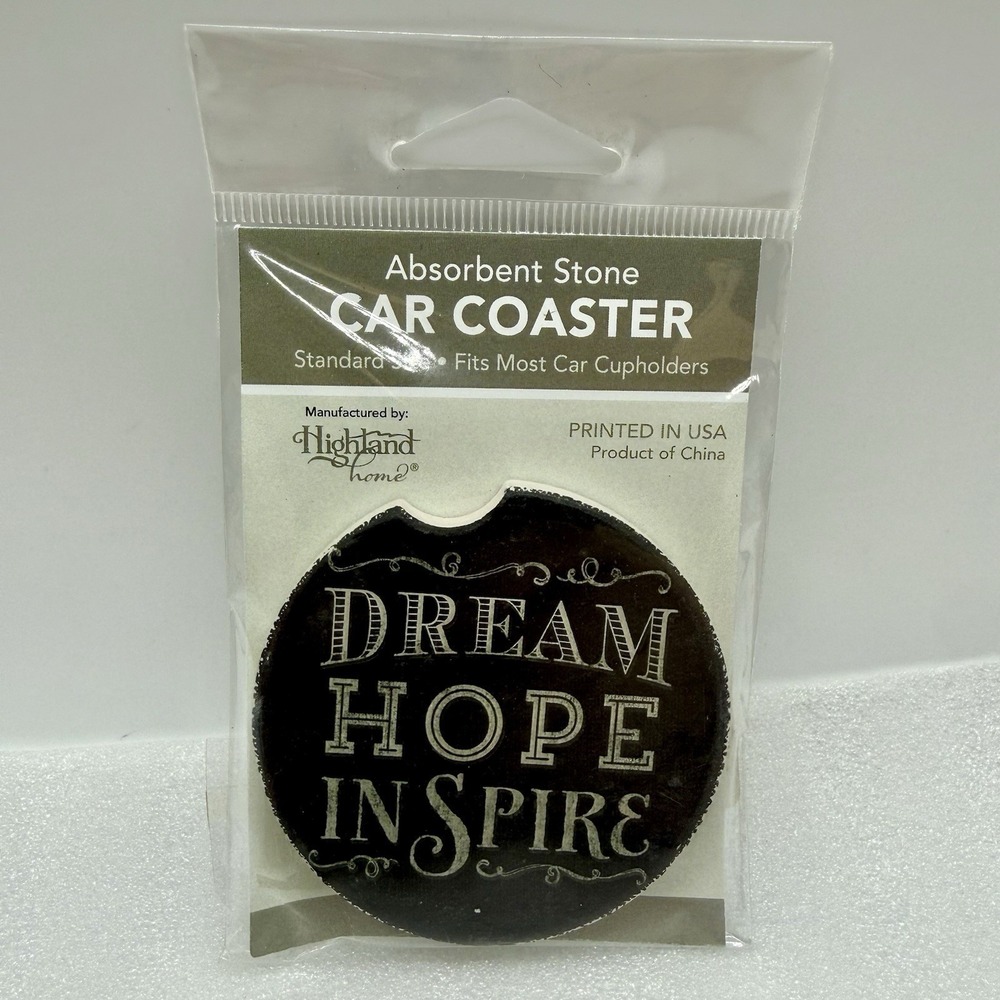 Highland Home Absorbent Stone Car Coaster Dream Hope Inspire